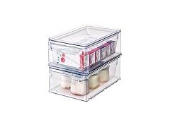 iDesign Stackable Kitchen Storage Drawer, Set of 2, Clear