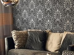 Polynesian Damask Black Tiles