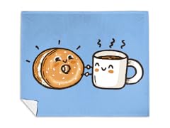Coffee and Bagel Mink Fleece Blanket