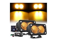 Nilight Motorcycle Amber LED Pods 2 PCS 3 Inch