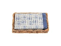 Woven Napkin Holder with Paper Napkin Set, Sardines
