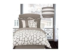 Oilo Twin Cobblestone Duvet, Taupe