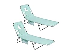 SUNNYFEEL Teal 2pk Lay Flat Tanning Lounger