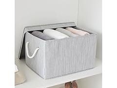JS HOME 2 Pack Large Storage Baskets for Shelves 