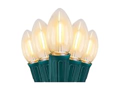 Brightown Vintage C9 LED Christmas Lights Outdoor, 100ft