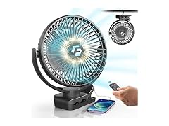 8" Clip on Fan, 20000mAh Rechargeable Fan