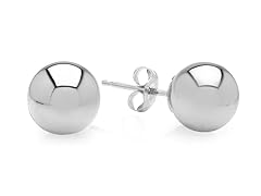 14K White Gold 5MM Ball Stud Earrings