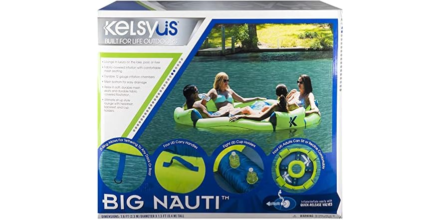 4 Person Pool Lounge Floating Raft-Mesh