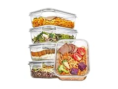 Vtopmart Grey 5 Pack 35oz Glass Containers W/ Lids