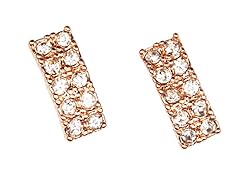 Rose Gold Diamond Simulated Spectrum Earrings