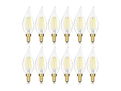 GoBright 12Pk Dimmable E12 LED Candelabra Bulbs, 60W