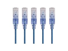 Monoprice Cat6A 20ft Blue 5-Pk Patch Cable