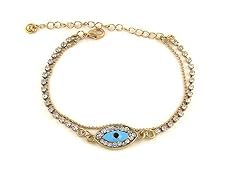 18K Gold Plated Swarvsoki Element Crystal Evil Eye Bracelet