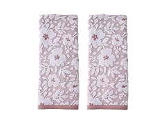SKL Home Floral Hand Towel Set-2pc, 100% Cotton, Rose