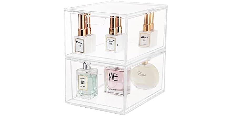 2 Pack Stackable Makeup Organizer Storage