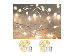 ANJAYLIA 2Pc 33Ft Fairy Lights Battery
