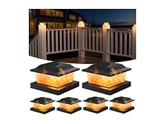 Flyingod White Solar Post Cap Lights Black
