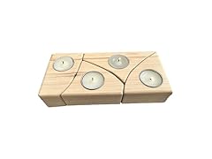 Solid Pine Wood Tea Lights Candle Holder