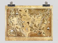 USA Fantasy Map Matte Poster