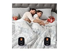 WOOMER Marble Blue Heated Blanket King Size 90"x 100"
