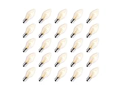 Brightown 25 Pack Clear Christmas Light Bulbs, E12 Candelabra Base