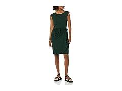 Women's Cap Sleeve Faux Wrap Dress (M)