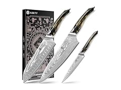 ASETY Damascus Knife Set Resin Handle