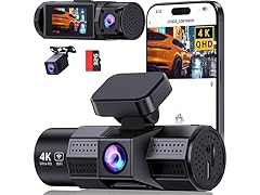 TUIFAC 3 Channel 4K WiFi Dash Cam Front and Rear Inside