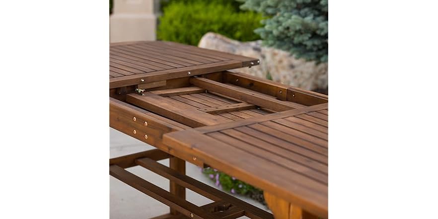 Walker Edison Solid Acacia Wood Dining Table, 78"
