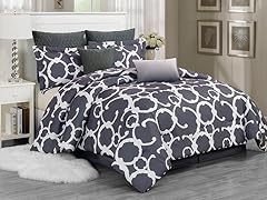 Rhys Hotel 7pc Quilted Oversize Comforter Set - Grey