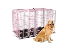 BestPet | Dog Crate | 18" | Pink | Foldable Metal Kennel