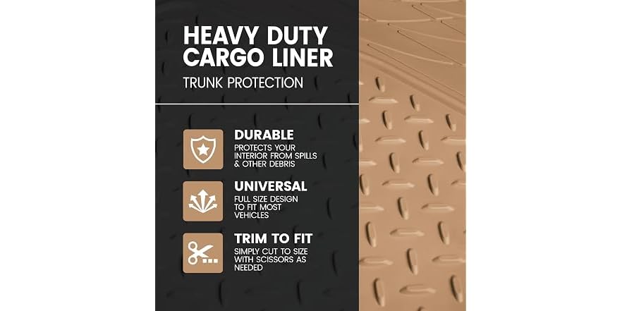BDK Rubber Cargo Mat Liner 46x57Beige