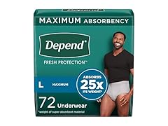 Depend Fresh Protection Mens, L 72ct
