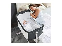 RONBEI Baby Bassinet Bedside Sleeper Dark Grey