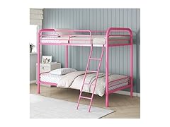 DHP Twin Metal Bunk Bed, Pink