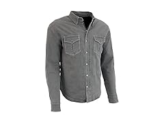 Men's Grey Flannel Biker Shirt XL