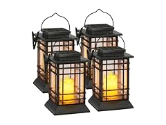 Brightever 4-Pack Solar Lanterns Outdoor Lights, Hanging Solar Lights