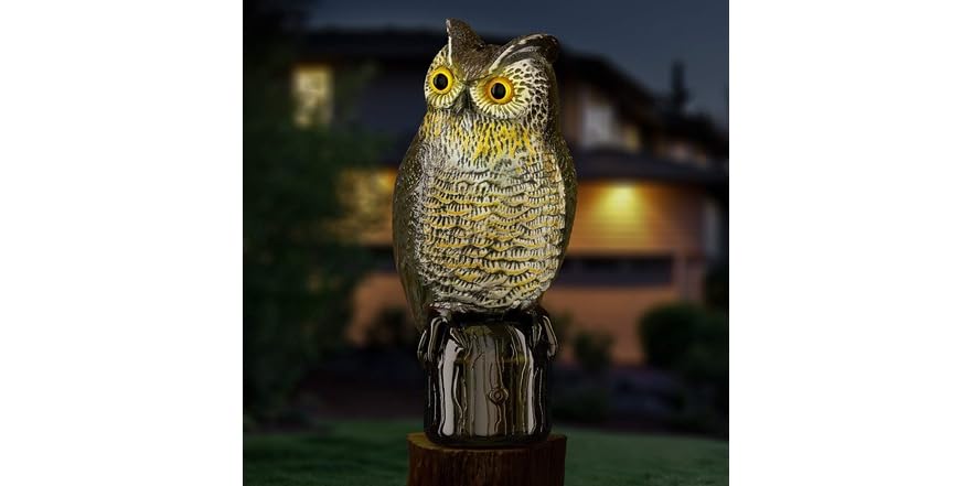 Owl Decoy - Solar Powered & Motion Activated