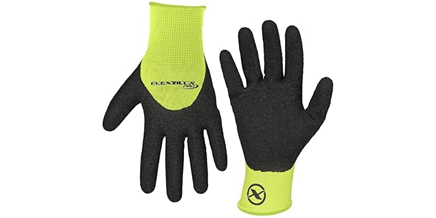 Flexzilla Gartenhandschuhe Mit Crinkle Latex – Größe L, Grau/grün
