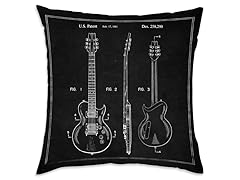 Electric Guitar Charcoal Throw Pillow