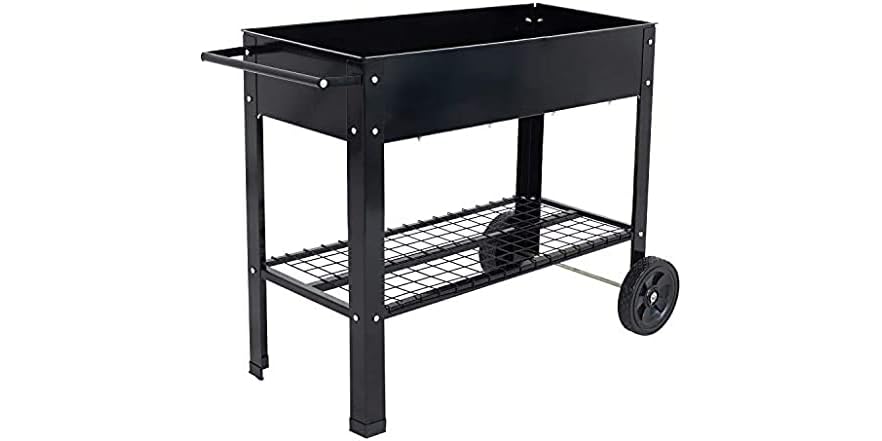 Steel Mobile Raised Garden Bed Cart