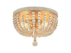 VerRon Farmhouse Wood Beaded Chandelier
