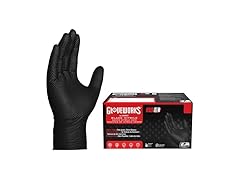 GLOVEWORKS Black Nitrile Gloves 6 Mil 100ct Medium