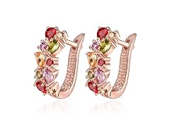 14K Rose Gold Plated Huggie Earring