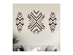 3 Pcs Aztec Wood Wall Art