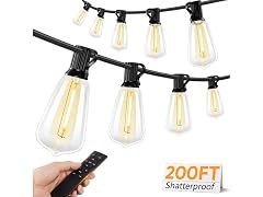 Brightever Outdoor String Lights w/Remote 200Ft
