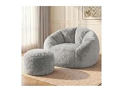Shell-Shaped Bean Bag Couch w/Ottoman