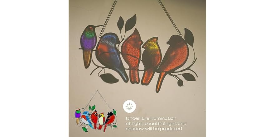 Bird Stained Glass Suncatcher