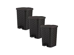Superio Trash Can Brown 6 QT 3PK 