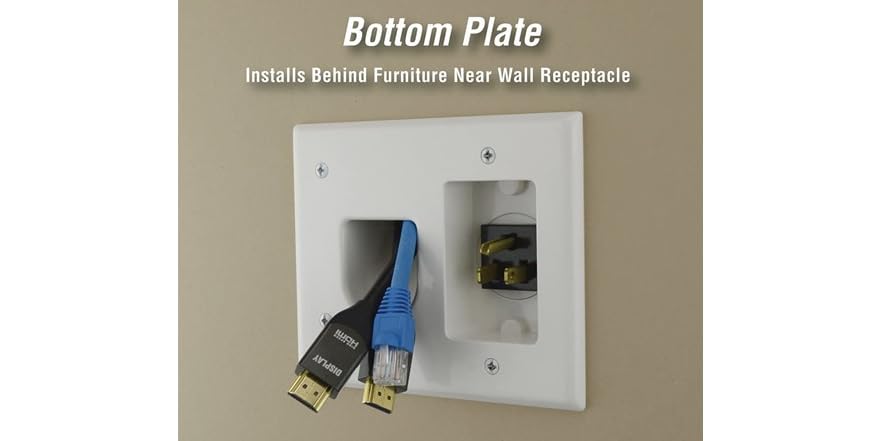 Flat Panel TV Cable Organizer Kit with Power Solution